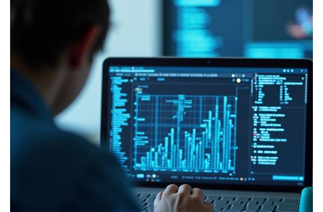 A candidate engaging with a sophisticated online skills assessment platform, demonstrating concentration and technical proficiency.
