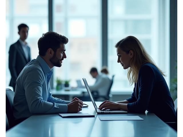 Two colleagues working together, transitioning from a temporary project to a more integrated team role, representing a successful contract-to-hire.